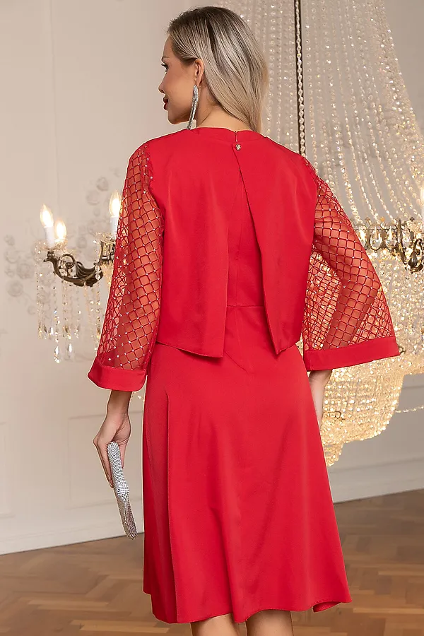 Костюм (Блуза+Платье) LADY TAIGA, красный - фото 2