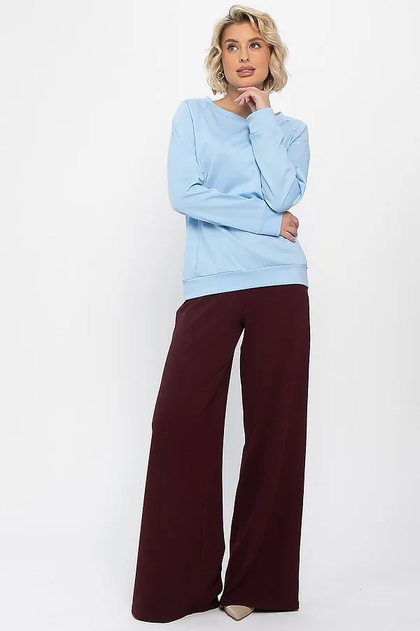 Костюм (Джемпер+Брюки) LADY TAIGA, голубой/бордо - фото 2