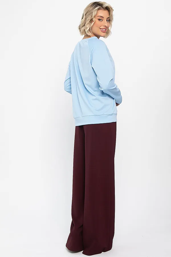 Костюм (Джемпер+Брюки) LADY TAIGA, голубой/бордо - фото 2