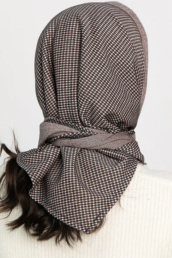 Косынка с отворотом LADY TAIGA, коричневое зернышко - фото 2