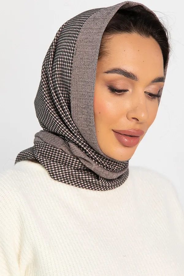 Косынка с отворотом LADY TAIGA, коричневое зернышко - фото 2