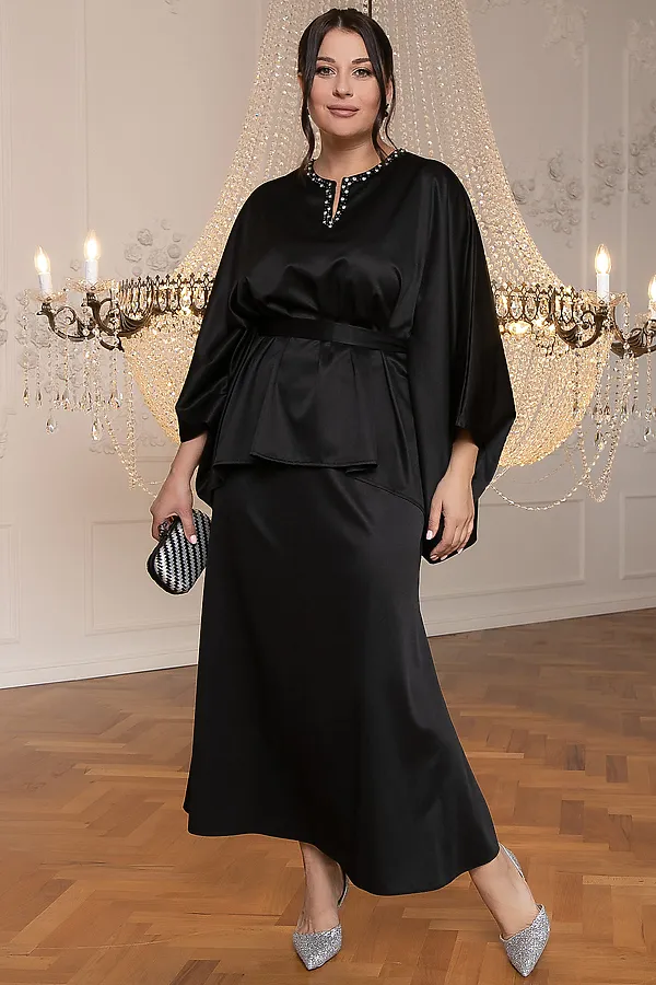 Костюм (Блуза+Юбка) LADY TAIGA, черный - фото 2