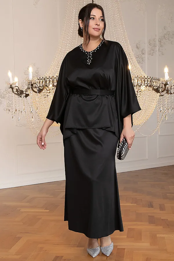 Костюм (Блуза+Юбка) LADY TAIGA, черный - фото 2