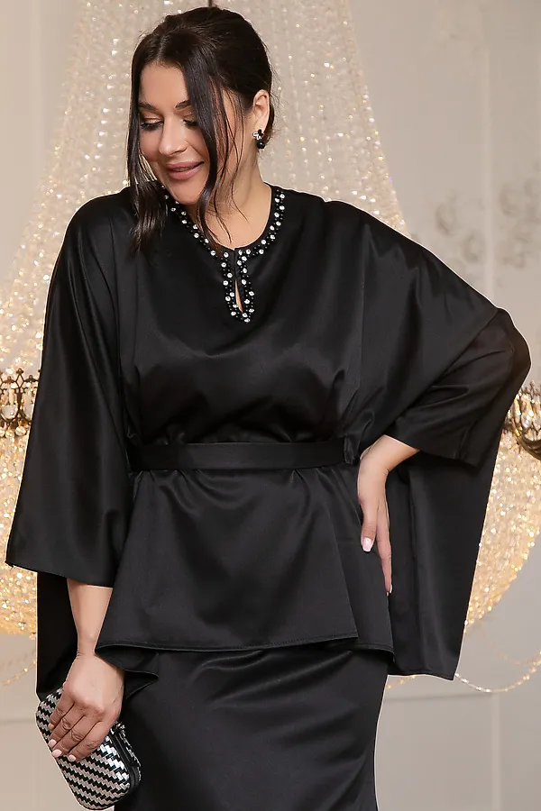 Костюм (Блуза+Юбка) LADY TAIGA, черный - фото 2