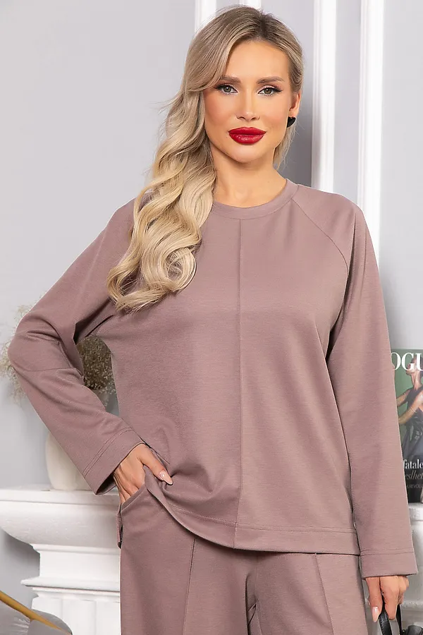 Костюм (Джемпер+Брюки) LADY TAIGA, коричневый - фото 2