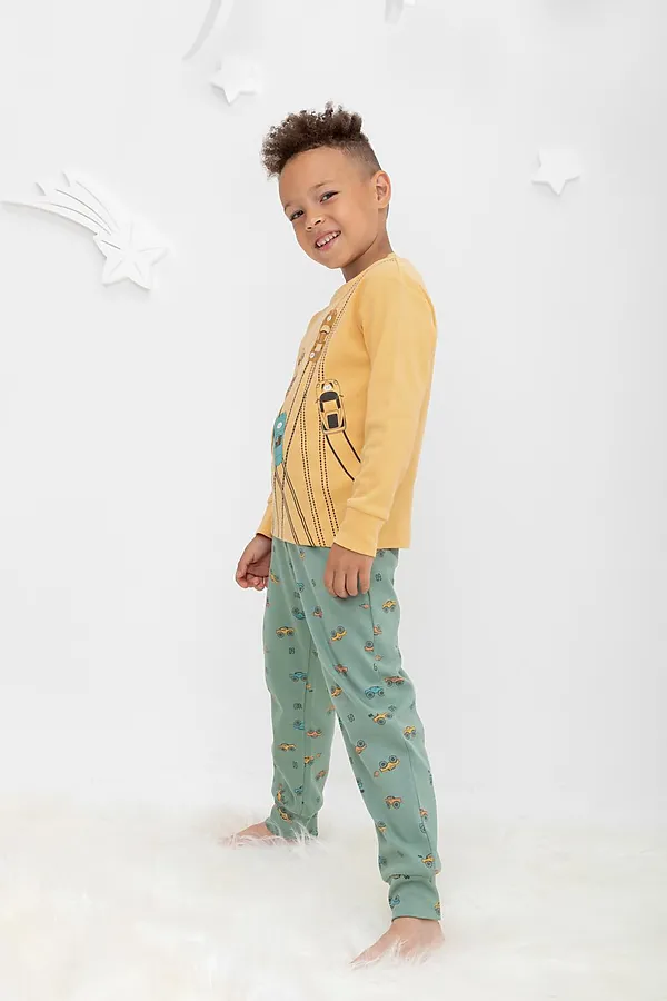Пижама CROCKID, пшеница,гонки на весеннем зеленом - фото 2