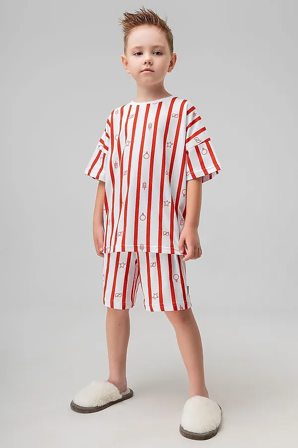 Костюм (Футболка+Шорты) BODO, белый (красный) - фото 2