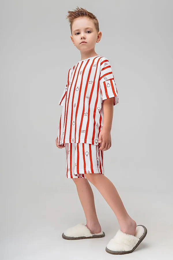 Костюм (Футболка+Шорты) BODO, белый (красный) - фото 2