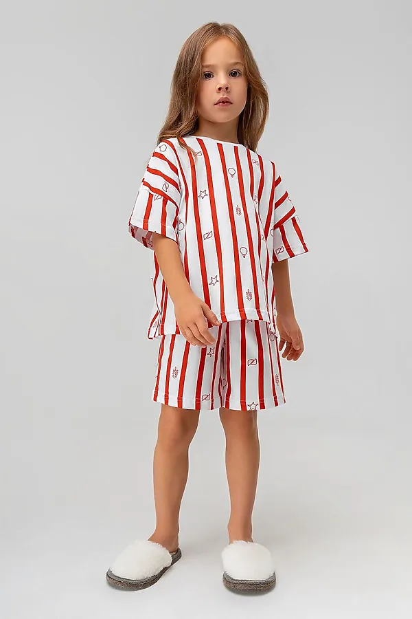 Костюм (Футболка+Шорты) BODO, белый (красный) - фото 2