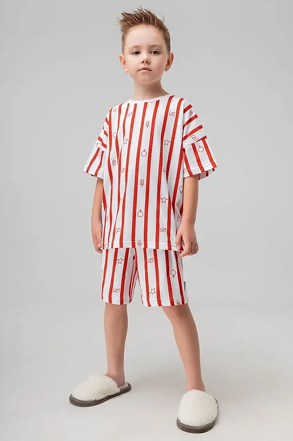 Костюм (Футболка+Шорты) BODO, белый (красный) - фото 2