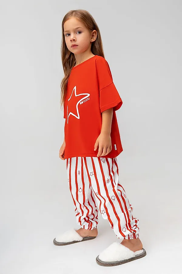 Костюм (Футболка+Брюки) BODO-S, белый (красный) - фото 2