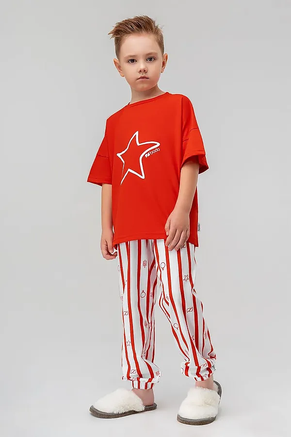 Костюм (Футболка+Брюки) BODO-S, белый (красный) - фото 2