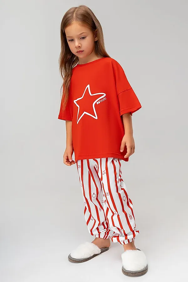 Костюм (Футболка+Брюки) BODO-S, белый (красный) - фото 2