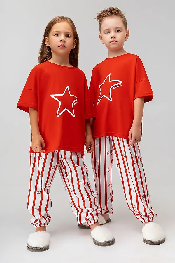 Костюм (Футболка+Брюки) BODO-S, белый (красный) - фото 2