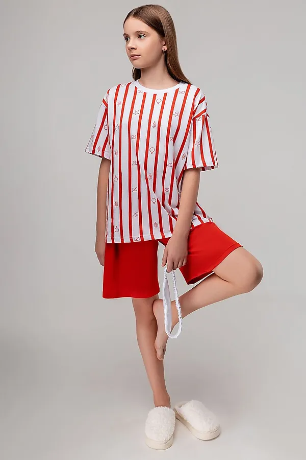 Костюм (Футболка+Шорты) BODO, белый (красный) - фото 2