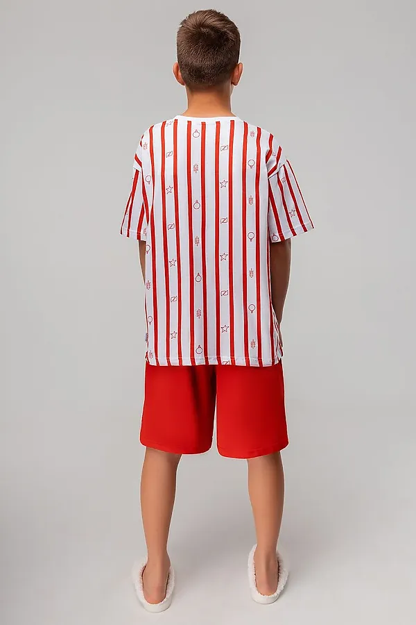 Костюм (Футболка+Шорты) BODO, белый (красный) - фото 2