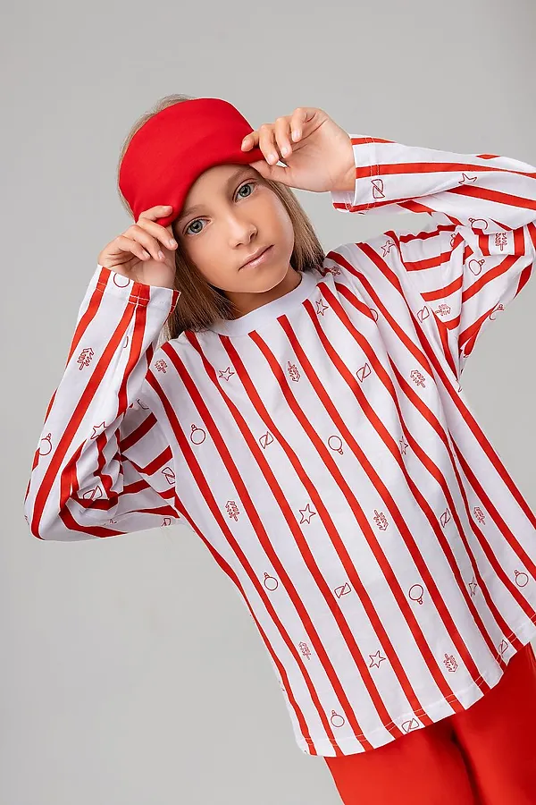 Костюм (Джемпер+Брюки) BODO, белый (красный) - фото 2