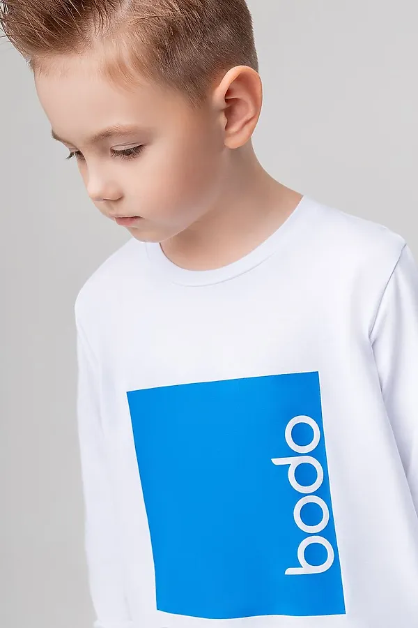 Лонгслив BODO, белый (синий) - фото 2