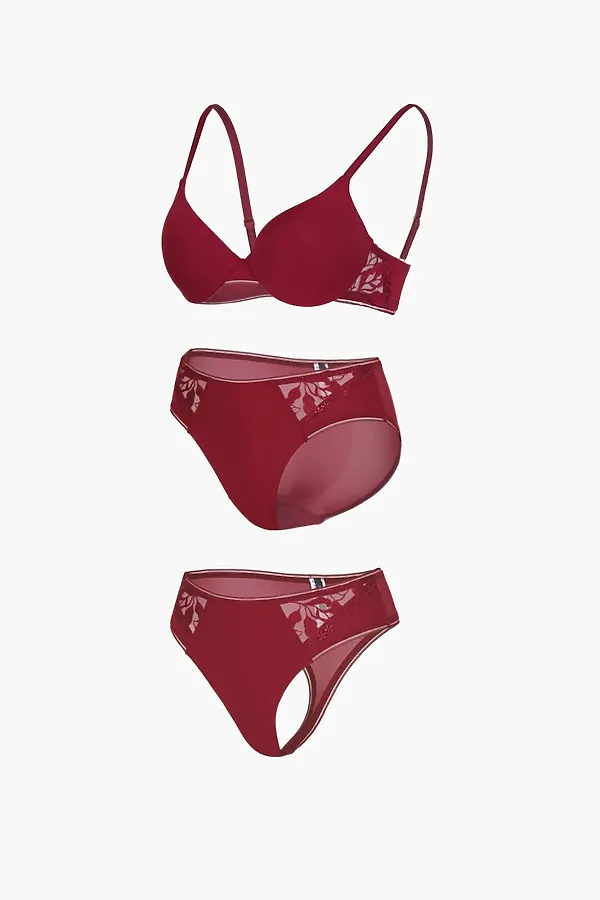 Бюстгальтер INDEFINI, бордовый - фото 2