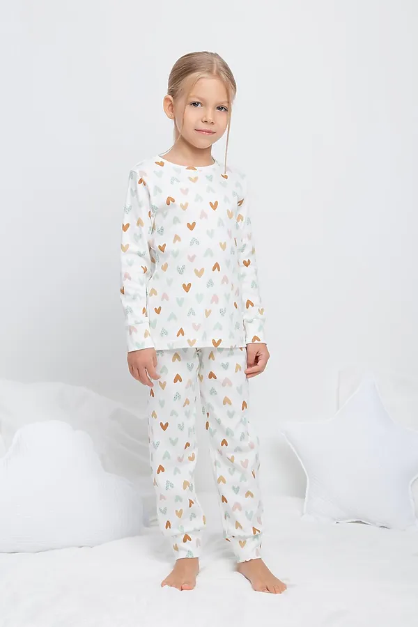 Пижама CROCKID, конфетти из сердечек на сахаре - фото 2
