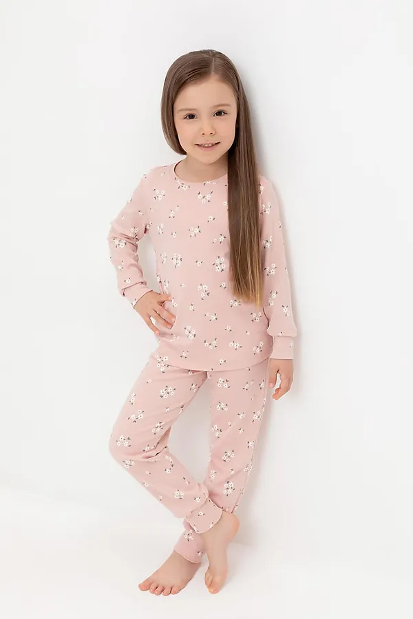 Пижама CROCKID, дымчатая роза,ромашковое поле - фото 2