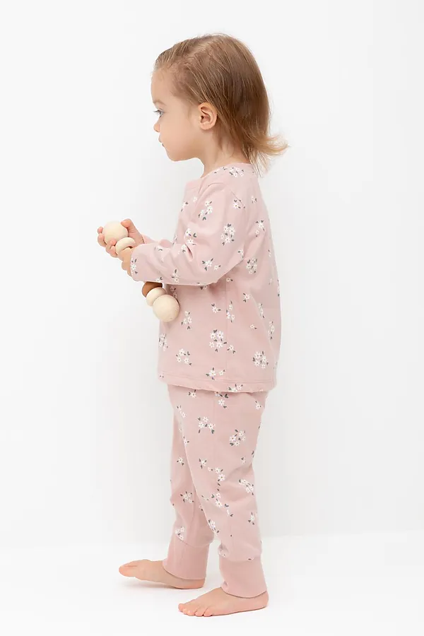 Пижама CROCKID, дымчатая роза,ромашковое поле - фото 2
