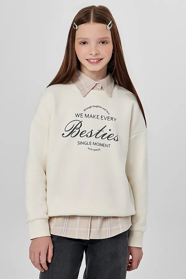 Свитшот MARK FORMELLE, молочный +печать1 - фото 2