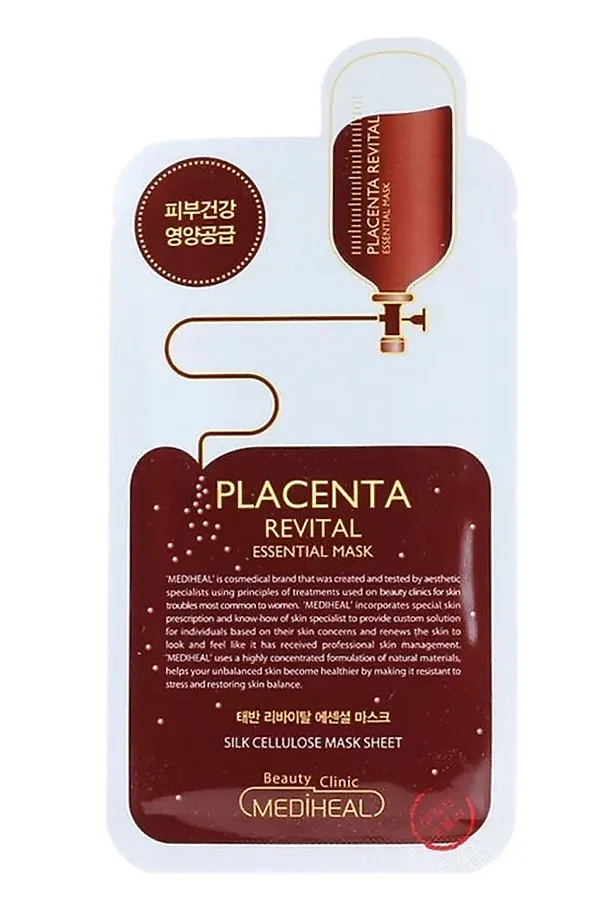 Mediheal Тканевая маска для лица с плацентой / Placenta Revital Essential Mask, 35 г KRISTALLER, красный - фото 2