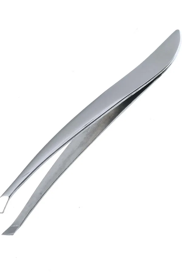 Zinger Пинцет для бровей скошенный / Standard 86119 S, 90 мм, серебристый глянцевый KRISTALLER, серебристый - фото 2