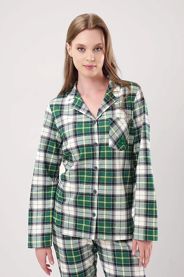 Пижама CLEVER, т.зелёный/молочный - фото 2