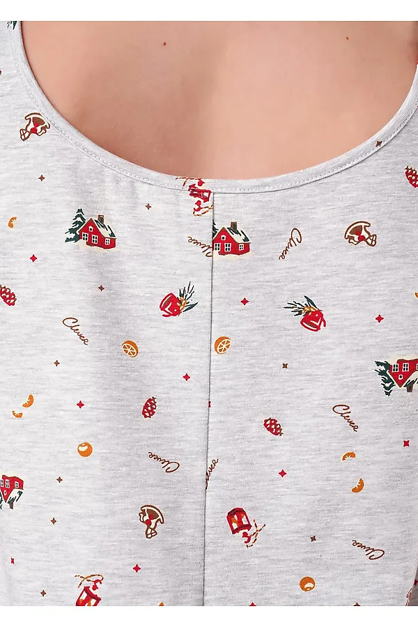 Сорочка CLEVER, меланж св.серый/красный - фото 2