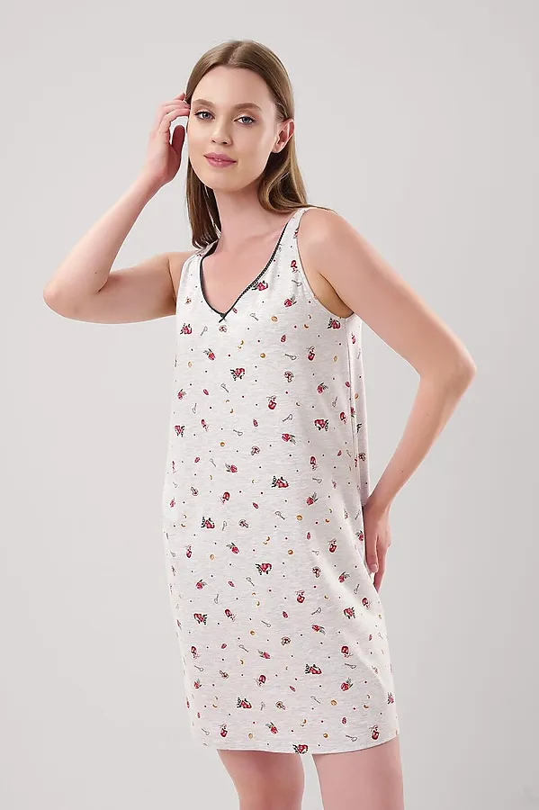 Сорочка CLEVER, меланж св.серый/красный - фото 2