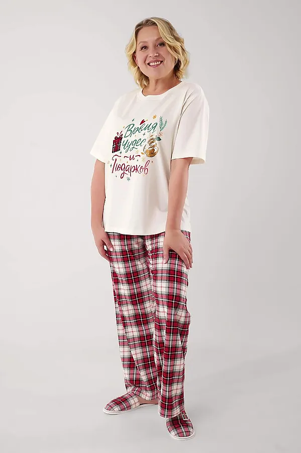 Пижама CLEVER, молочный/красный - фото 2