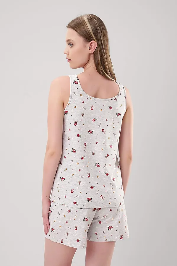 Пижама CLEVER, меланж св.серый/красный - фото 2