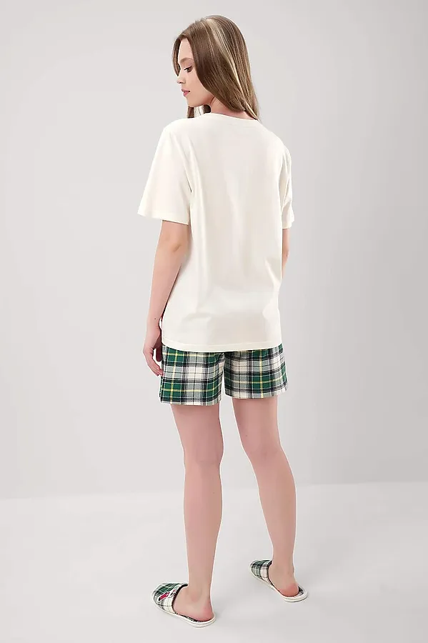 Пижама CLEVER, молочный/т.зелёный - фото 2