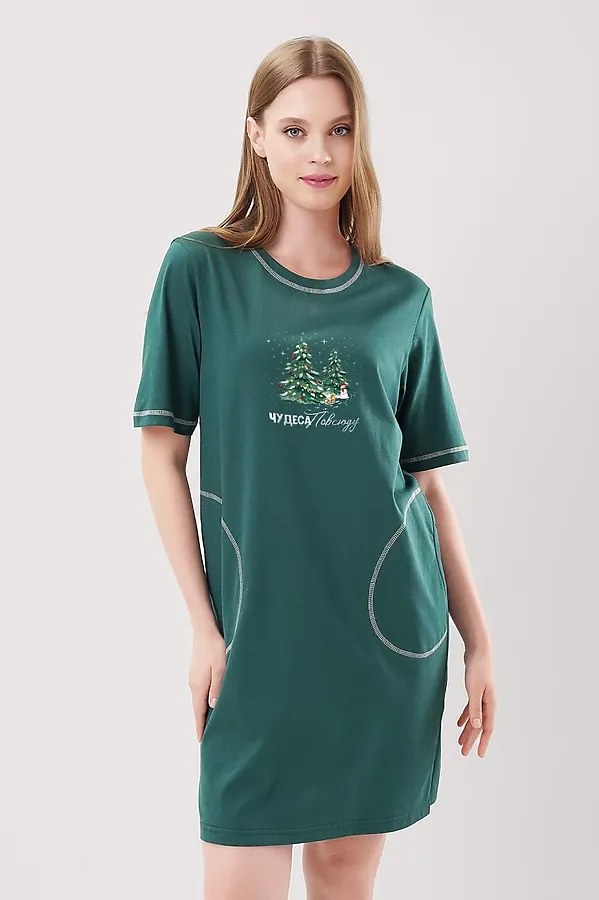 Платье CLEVER, т.зелёный - фото 2