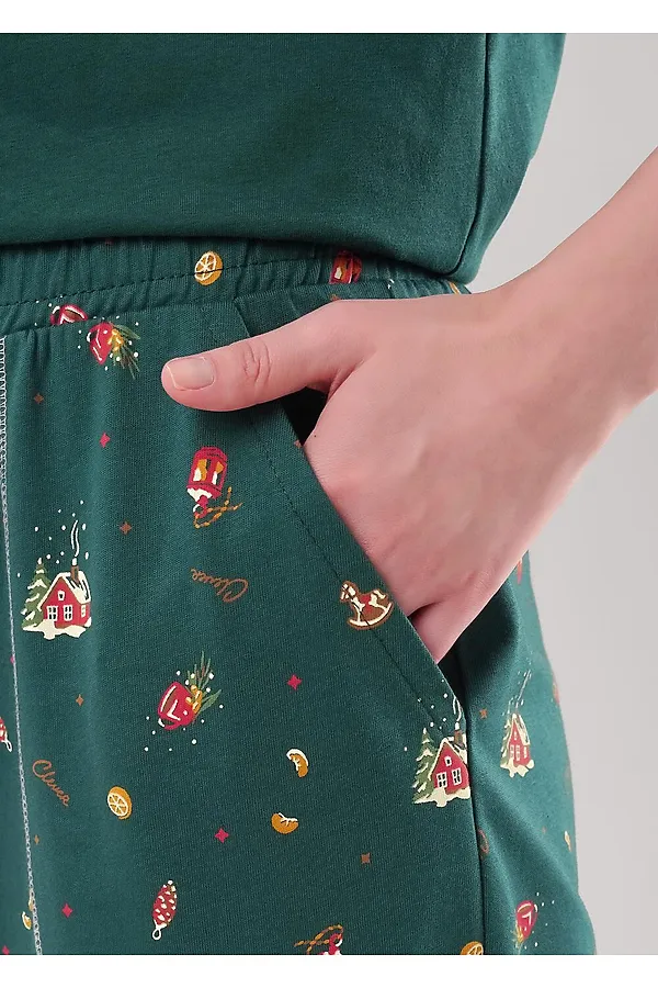 Пижама CLEVER, т.зелёный/красный - фото 2
