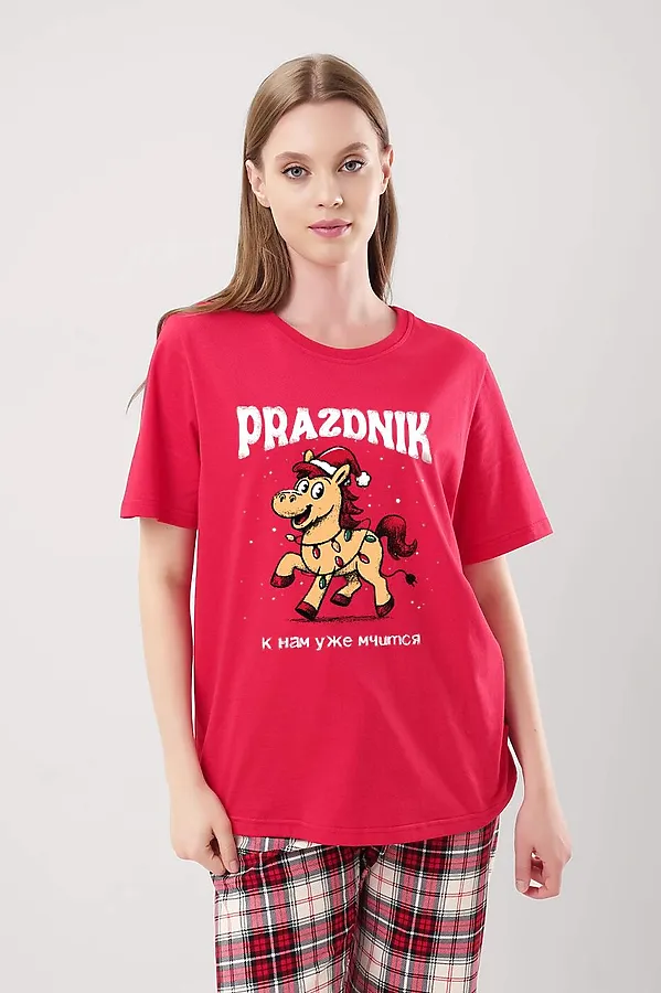 Пижама CLEVER, красный/молочный - фото 2