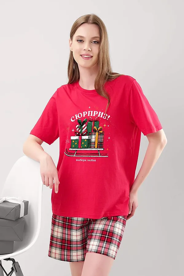 Пижама CLEVER, красный/молочный - фото 2