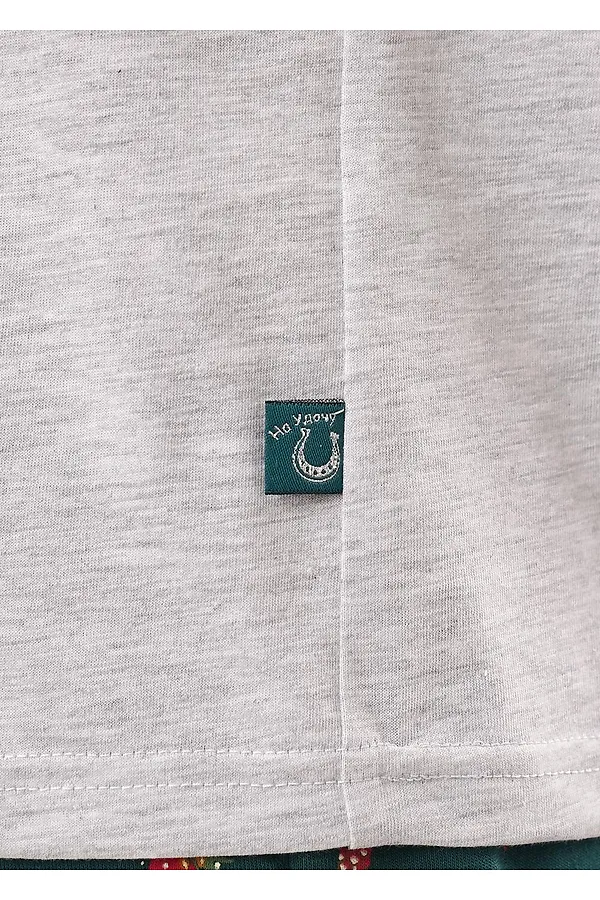 Пижама CLEVER, меланж св.серый/т.зелёный - фото 2