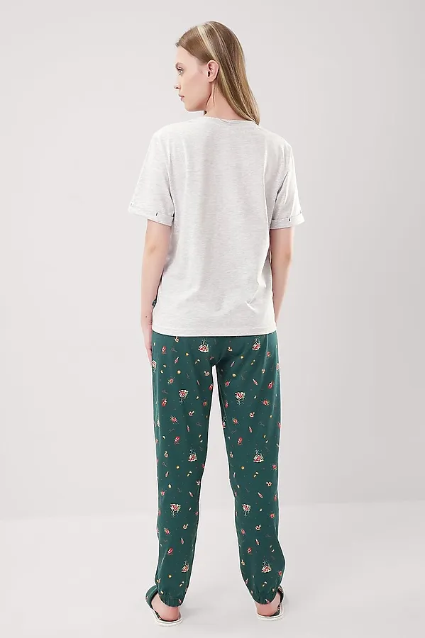 Пижама CLEVER, меланж св.серый/т.зелёный - фото 2