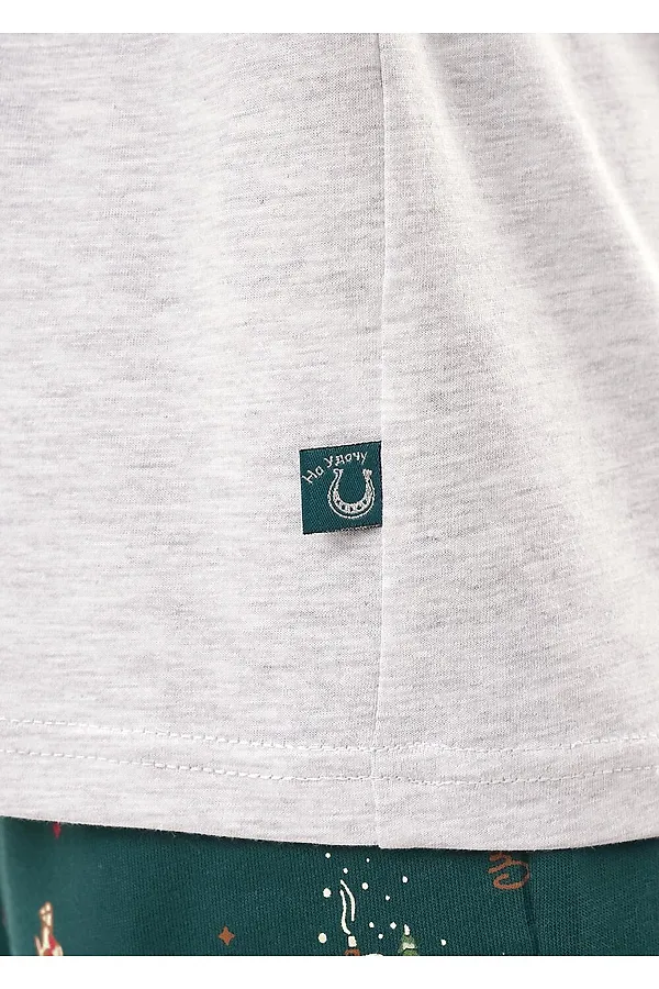 Пижама CLEVER, меланж св.серый/т.зелёный - фото 2