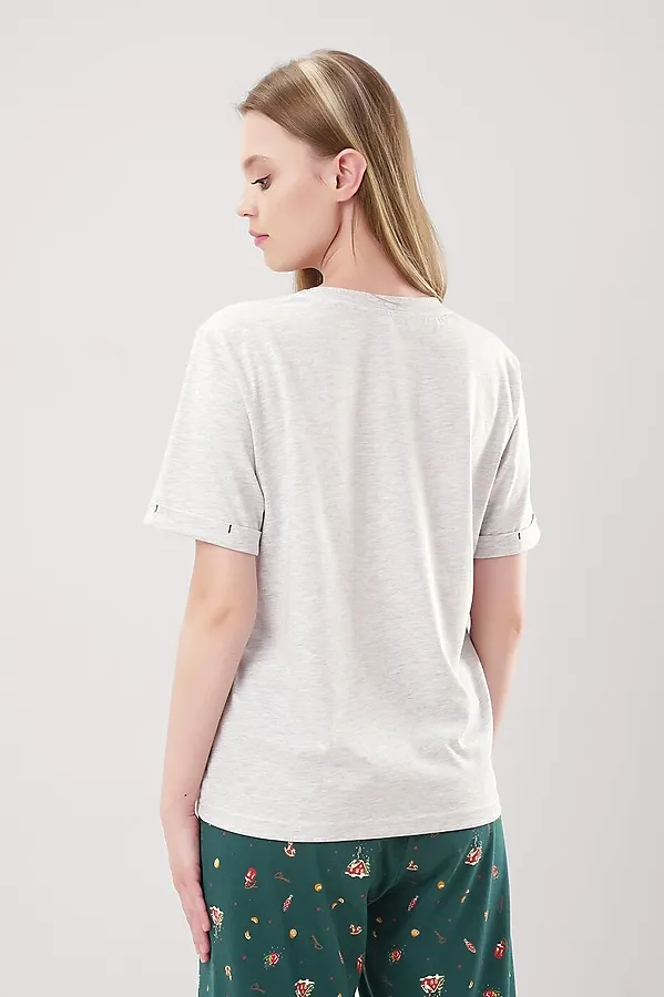 Пижама CLEVER, меланж св.серый/т.зелёный - фото 2