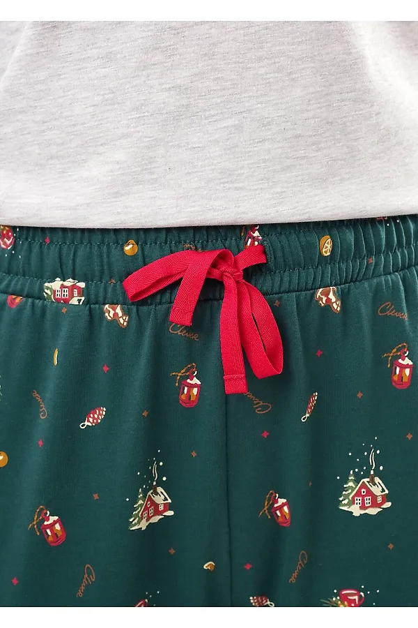 Пижама CLEVER, меланж св.серый/т.зелёный - фото 2