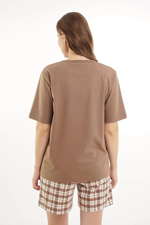 Пижама CLEVER, коричневый/молочный - фото 2