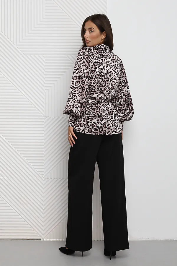 Блузка атласная нарядная с поясом 51060 НАТАЛИ, розовый - фото 2