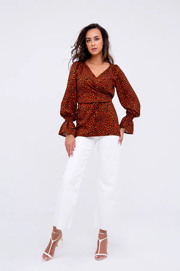 Блузка 319BRN НАТАЛИ, леопард коричневый - фото 2