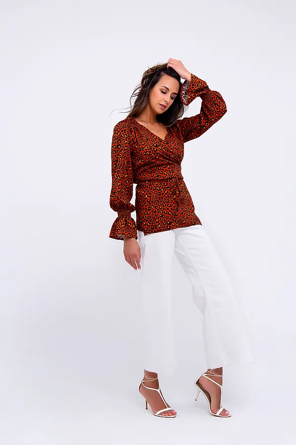 Блузка 319BRN НАТАЛИ, леопард коричневый - фото 2