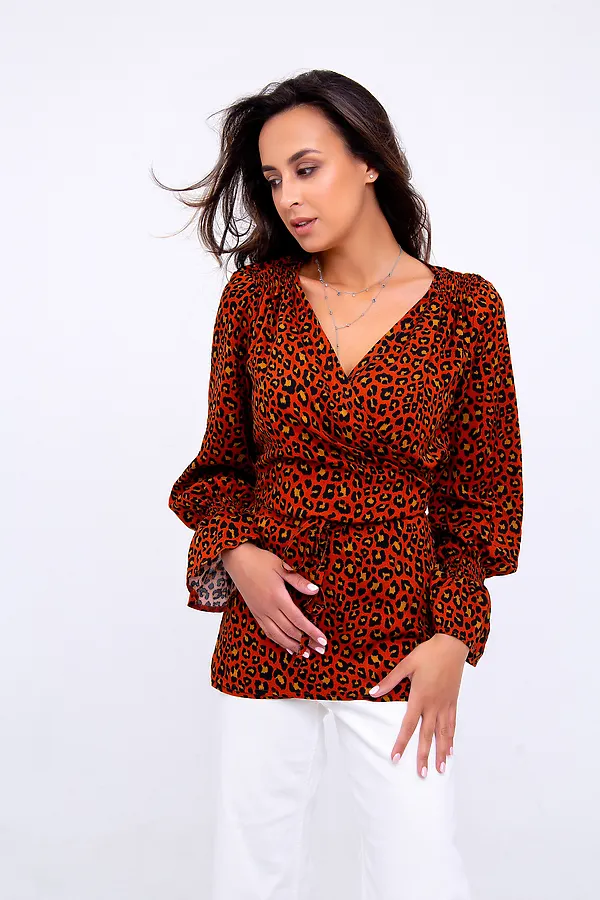 Блузка 319BRN НАТАЛИ, леопард коричневый - фото 2