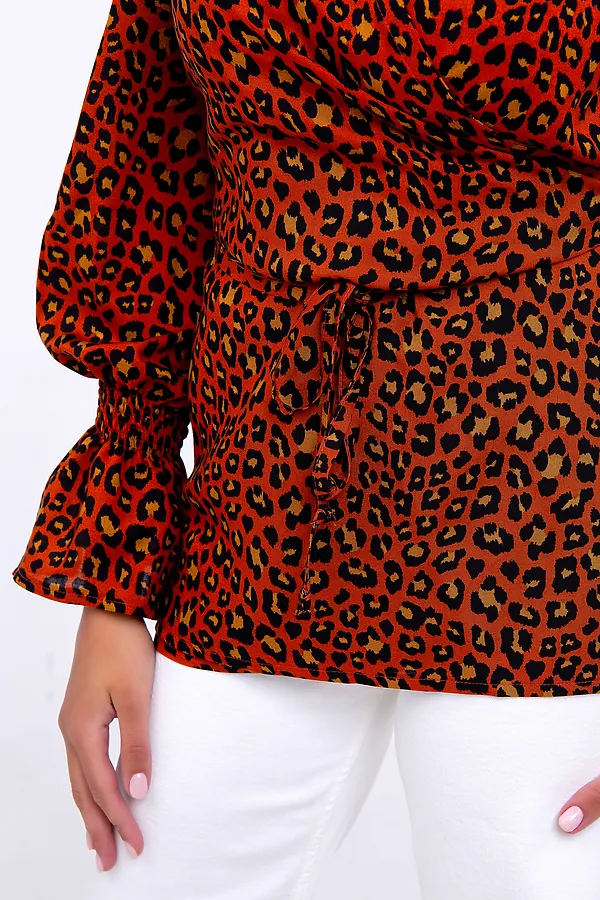Блузка 319BRN НАТАЛИ, леопард коричневый - фото 2